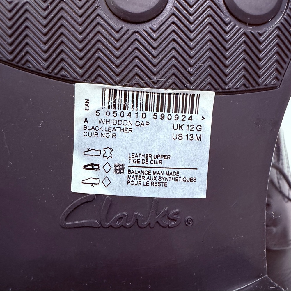 Clarks Black Leather Cap-Toe Derby Shoes - Picture 5 of 12